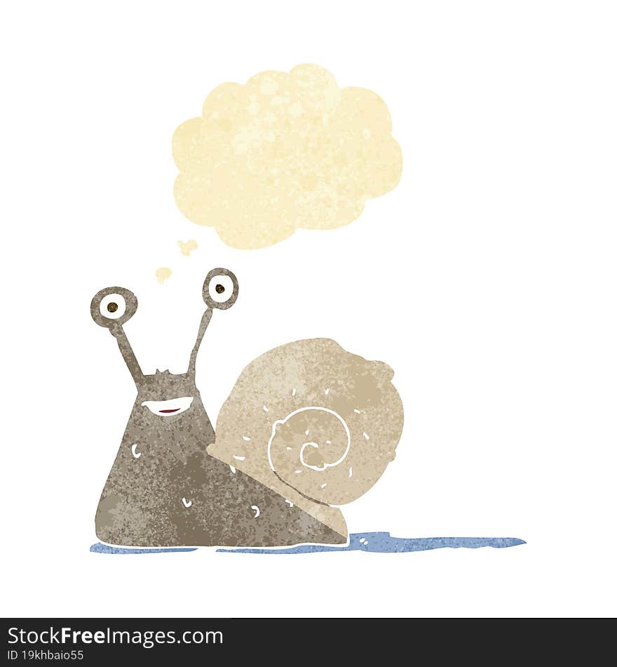 cartoon snail with thought bubble