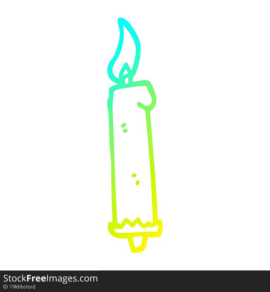 cold gradient line drawing cartoon birthday candle