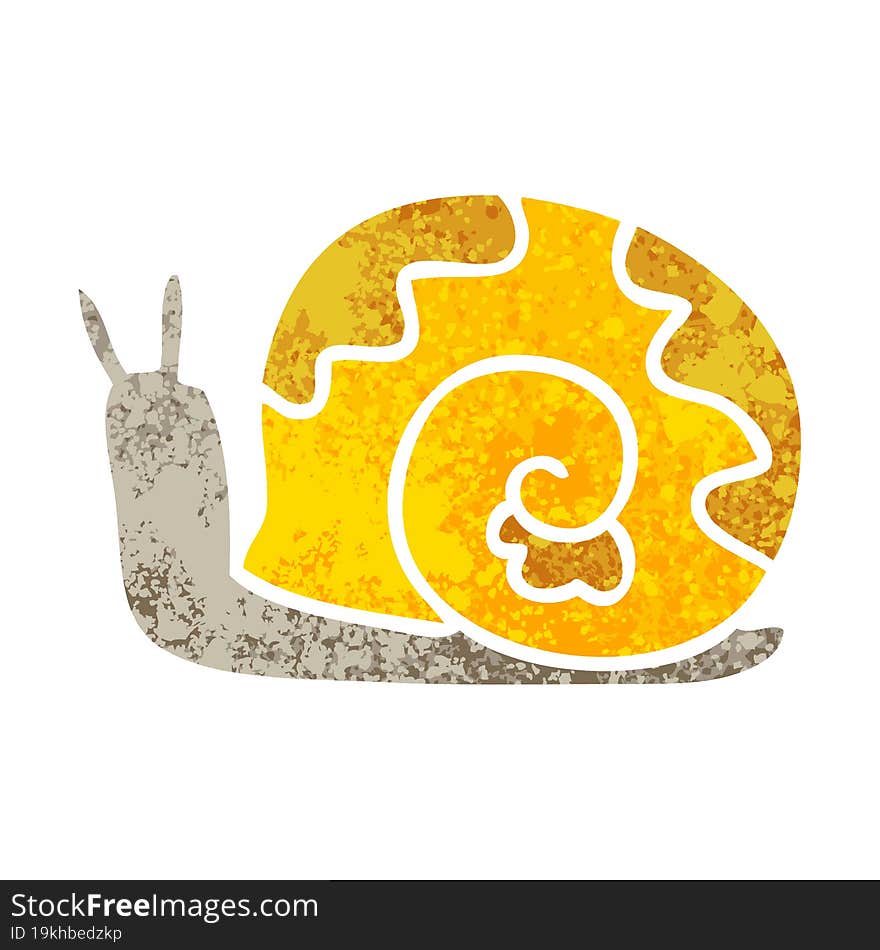 retro illustration style quirky cartoon snail. retro illustration style quirky cartoon snail