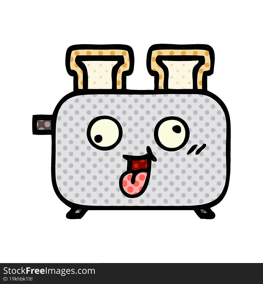 comic book style cartoon of a of a toaster