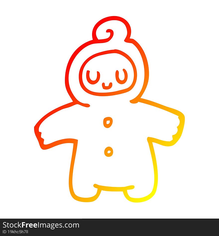 warm gradient line drawing cartoon human baby