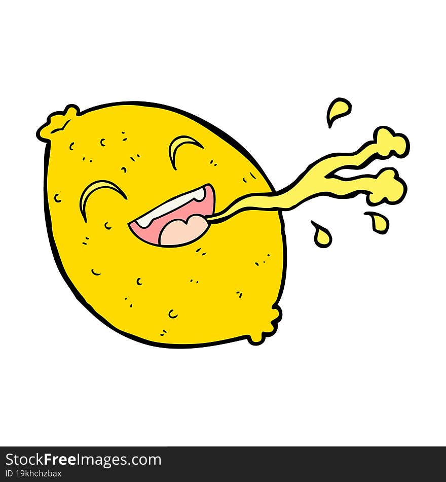 cartoon squirting lemon