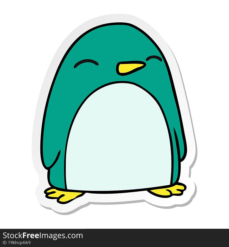 sticker cartoon doodle of a cute penguin