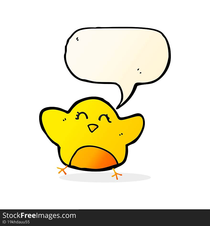 cartoon bird with speech bubble