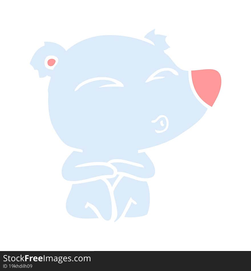 flat color style cartoon whistling bear