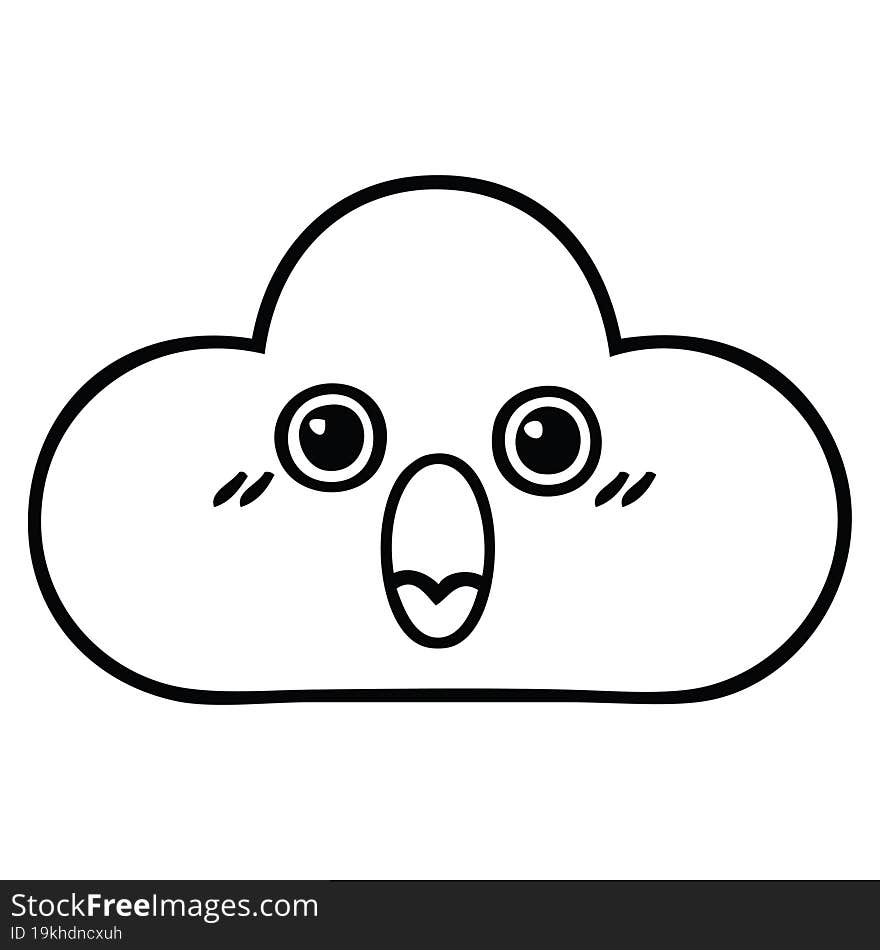 Line Drawing Cartoon Cloud