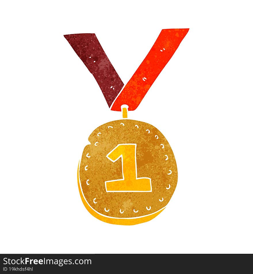 Retro Cartoon First Place Medal