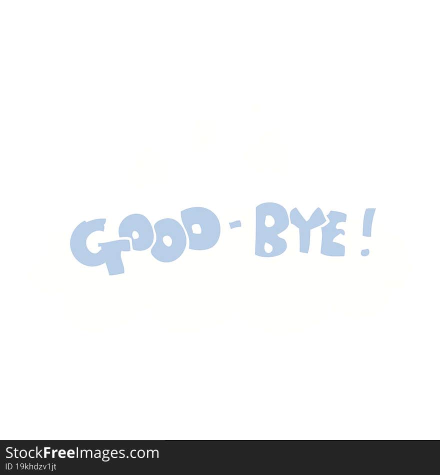 Flat Color Illustration Of A Cartoon Good-bye Symbol