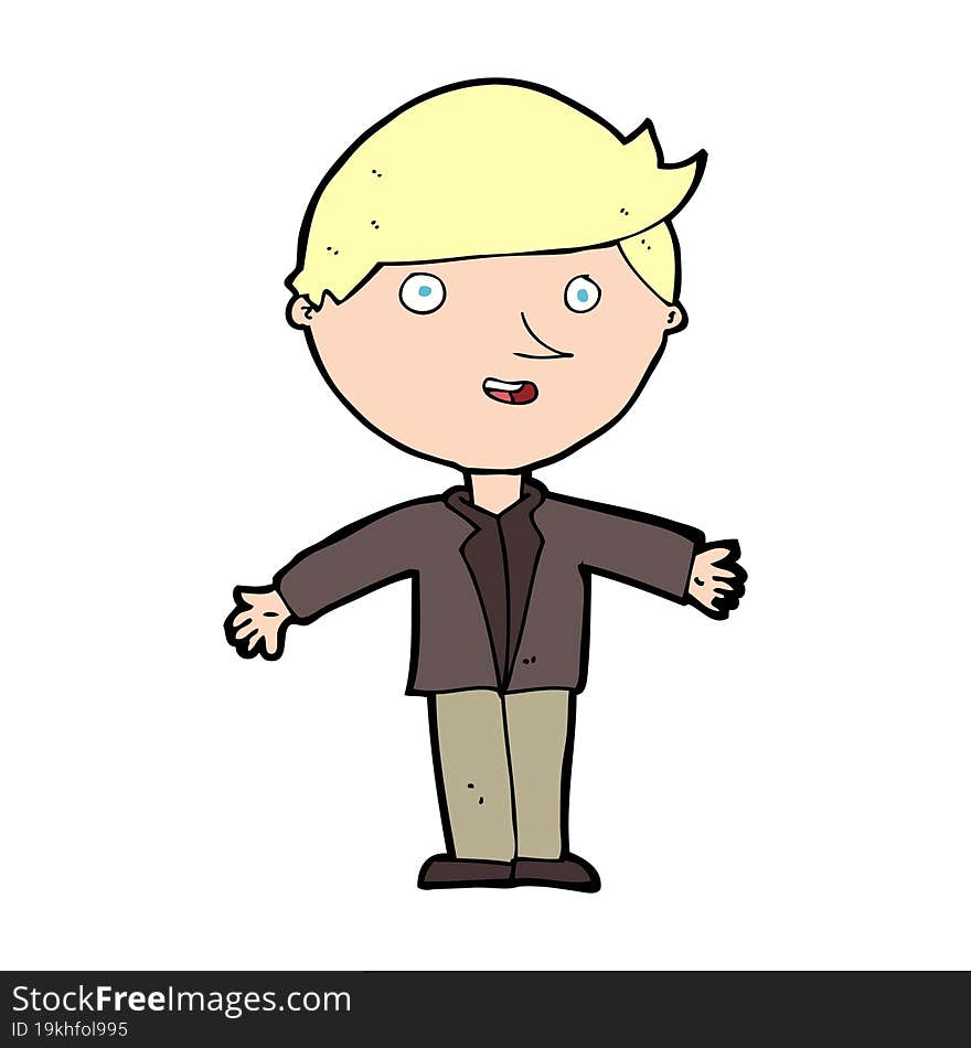 cartoon man in casual jacket