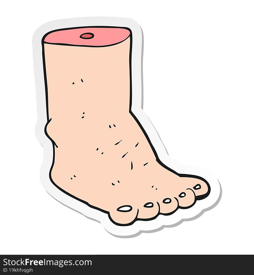 Sticker Of A Cartoon Foot