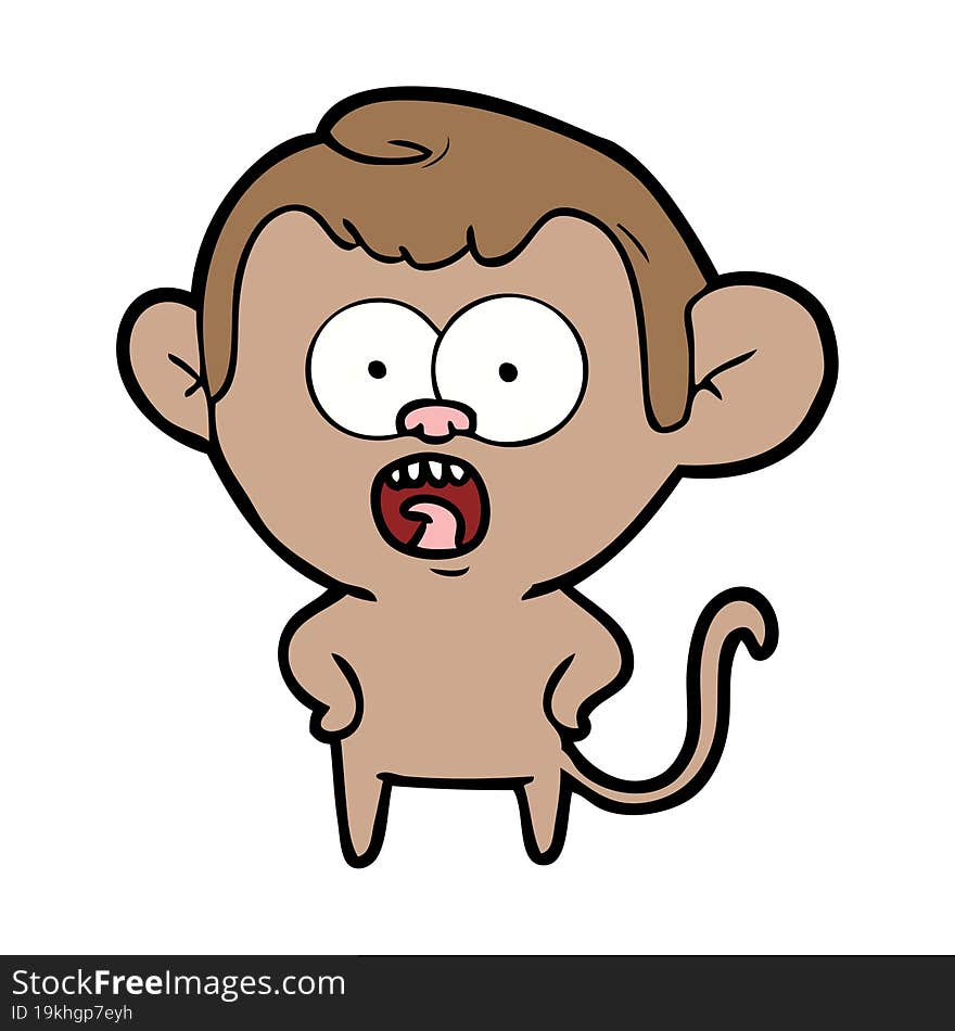 cartoon shocked monkey. cartoon shocked monkey