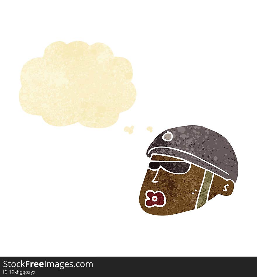 Cartoon Policeman Head With Thought Bubble