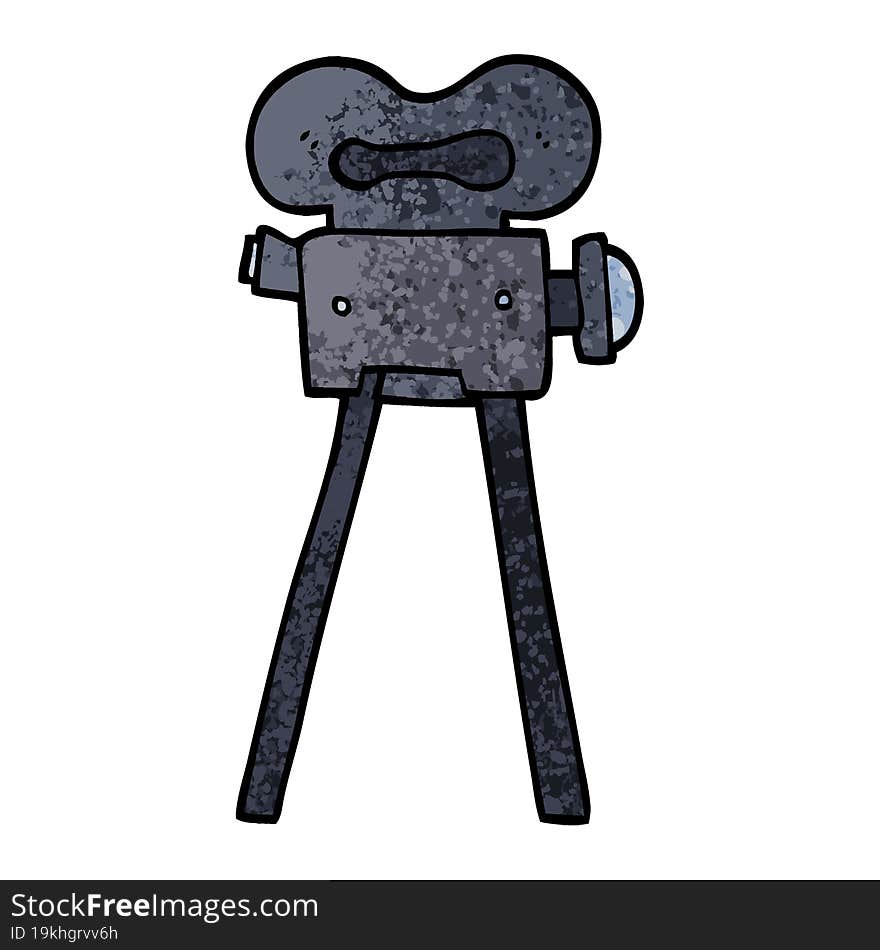 Grunge Textured Illustration Cartoon Film Camera