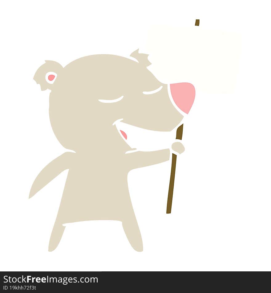 Flat Color Style Cartoon Bear