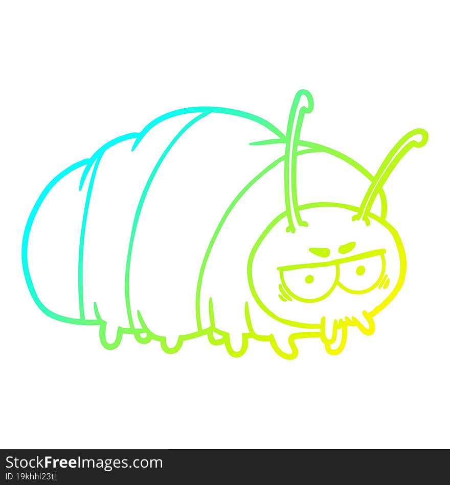 Cold Gradient Line Drawing Cartoon Bug