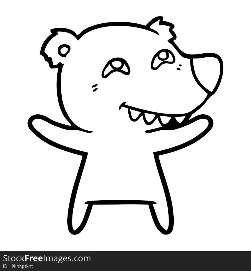 cartoon bear showing teeth. cartoon bear showing teeth