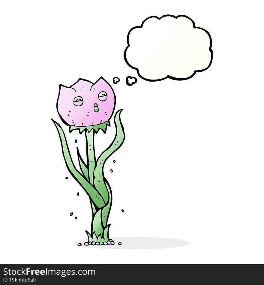 Cartoon Flower With Thought Bubble