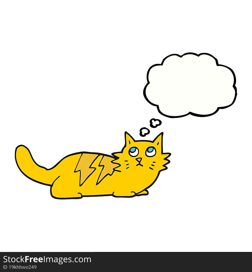 Thought Bubble Cartoon Cat