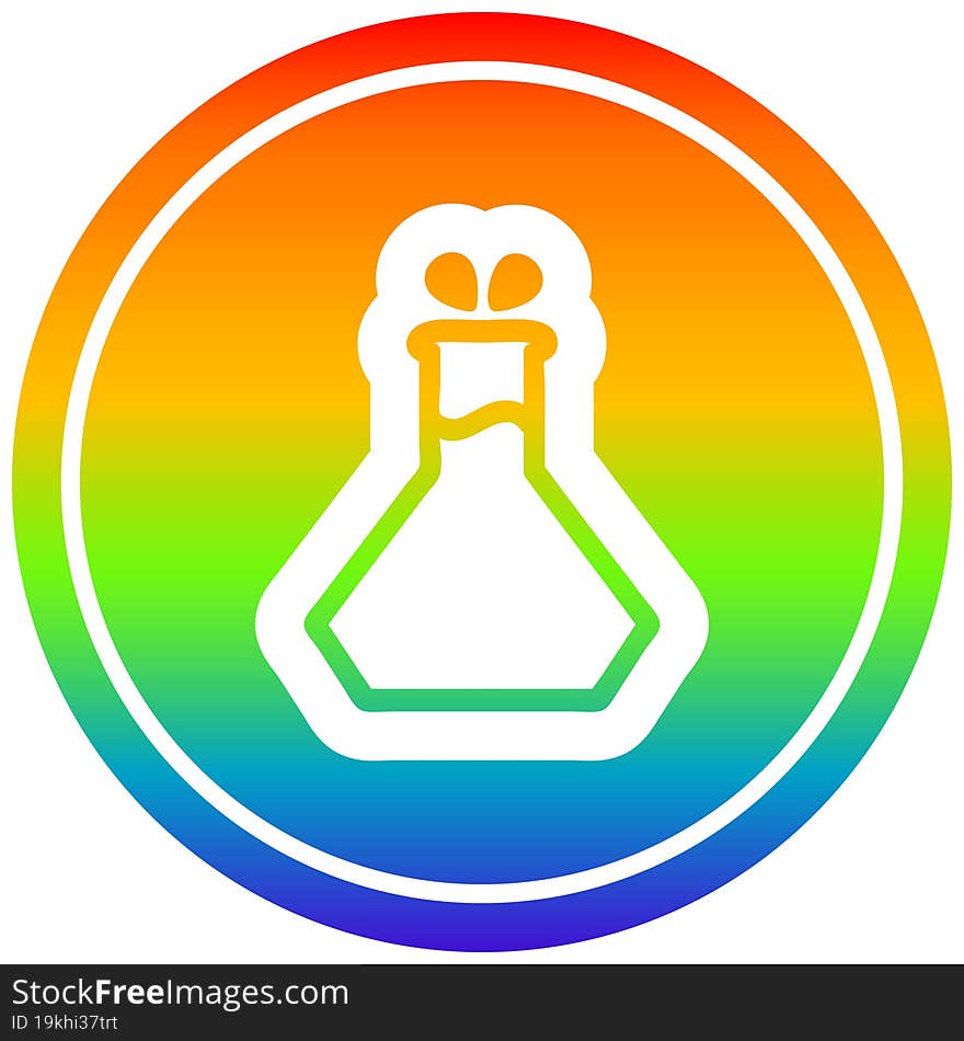 science experiment circular in rainbow spectrum