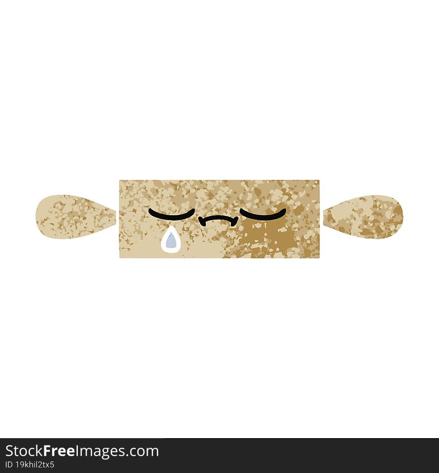 retro illustration style cartoon of a rolling pin