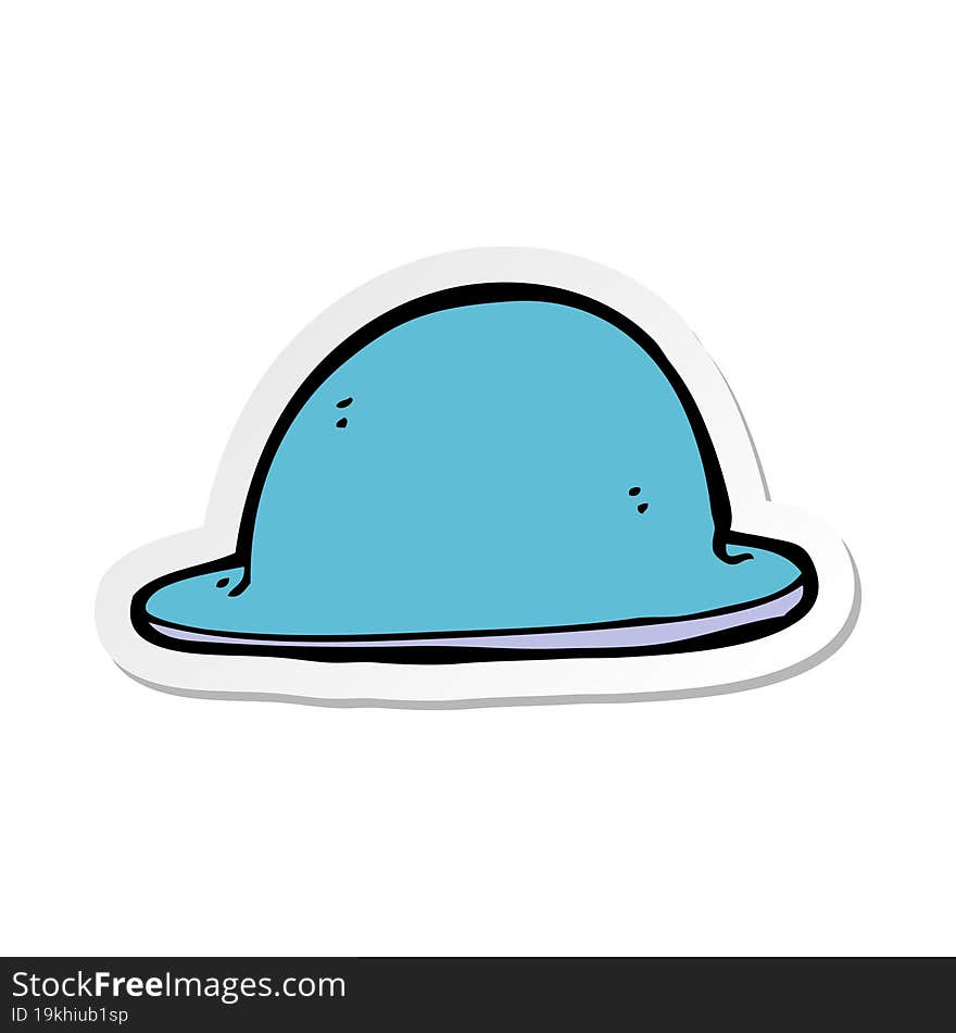 Sticker Of A Cartoon Red Bowler Hat