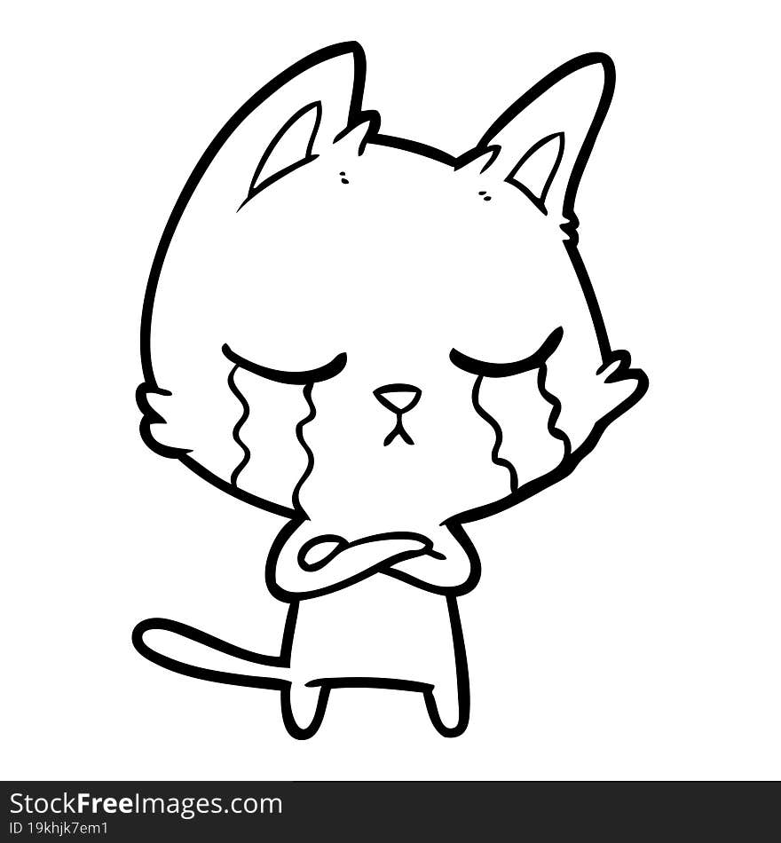 crying cartoon cat. crying cartoon cat