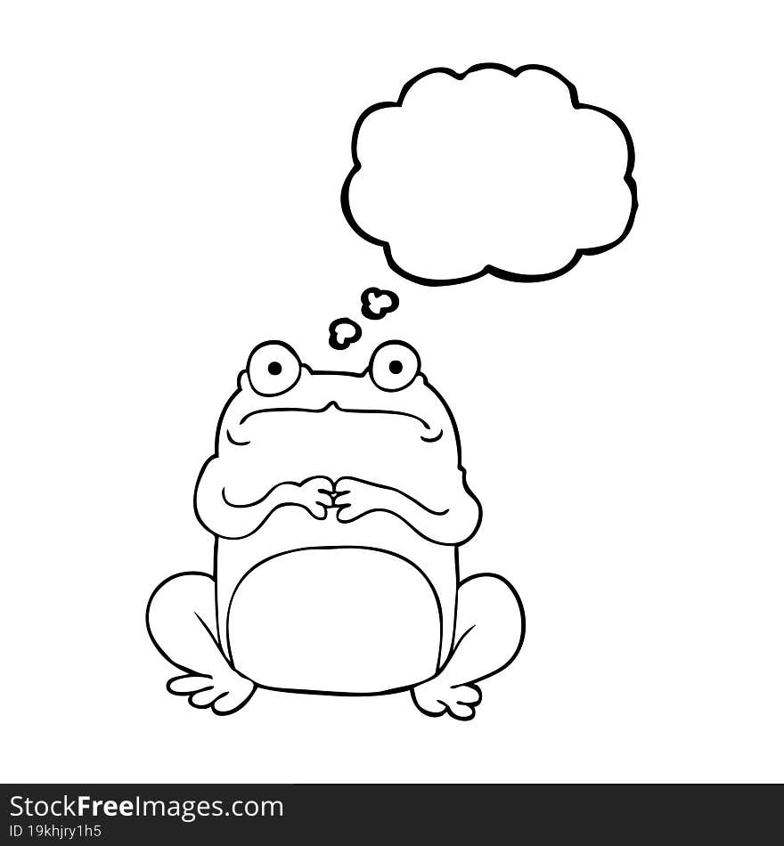 thought bubble cartoon nervous frog