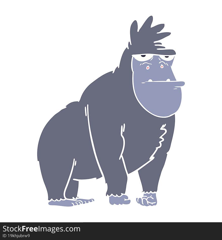 Flat Color Style Cartoon Gorilla