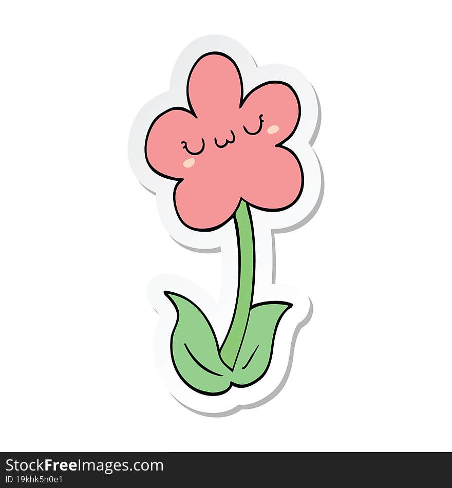 sticker of a cartoon flower