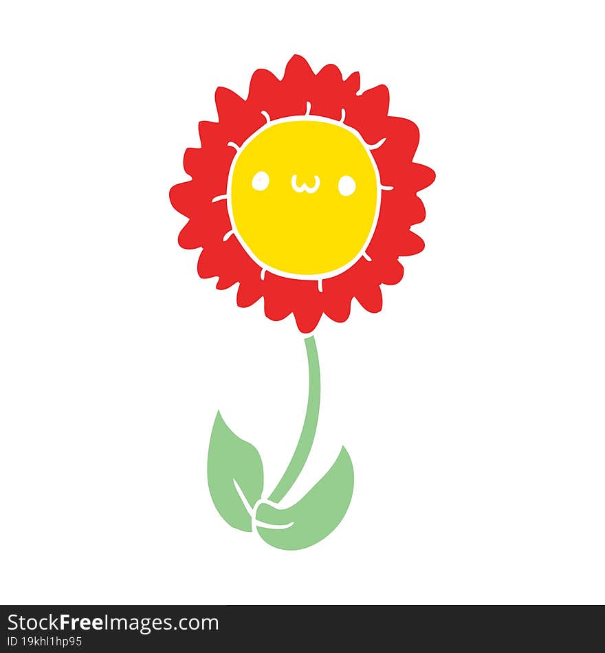 flat color style cartoon flower