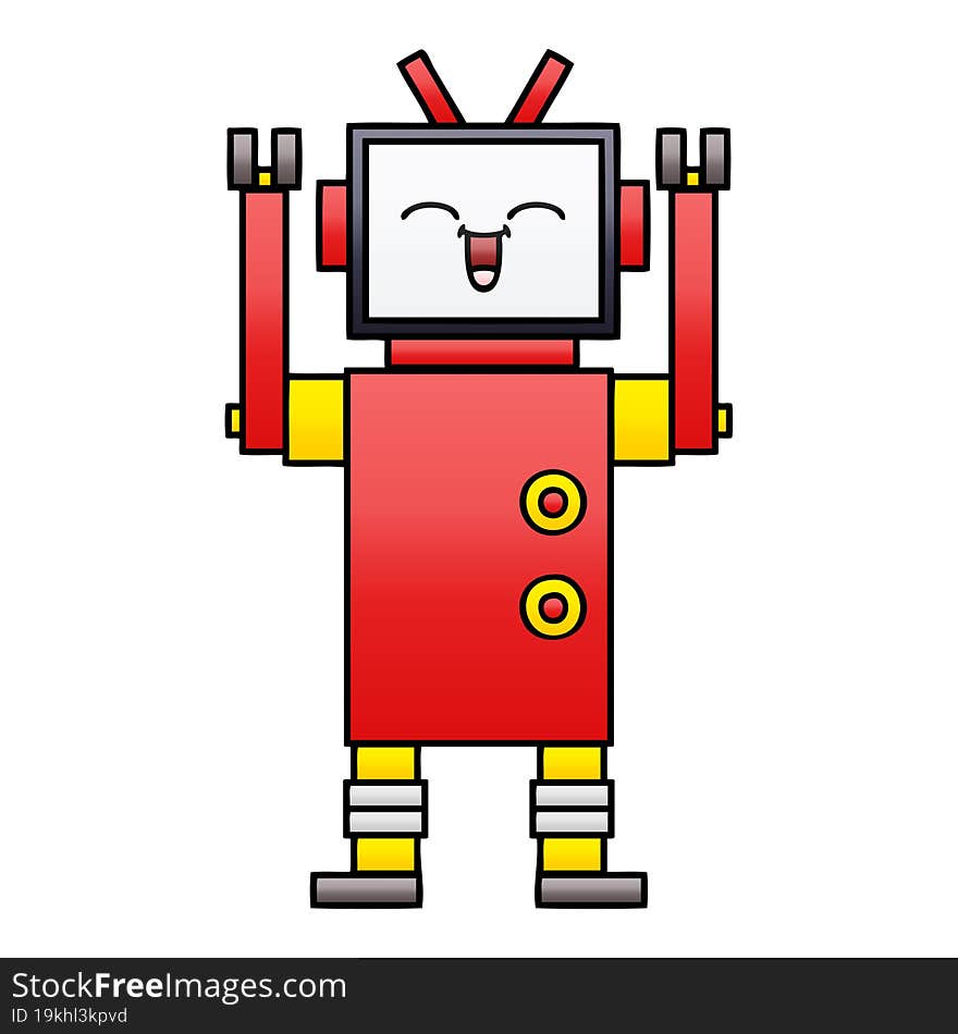 Gradient Shaded Cartoon Robot