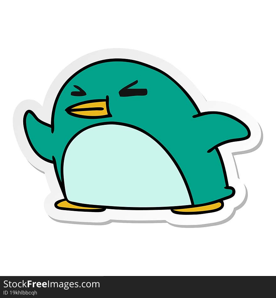 sticker cartoon kawaii of a cute penguin