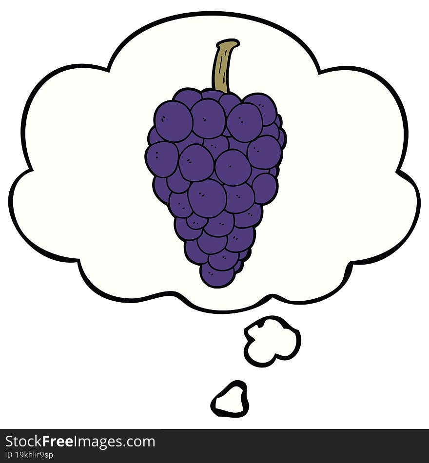 cartoon grapes and thought bubble