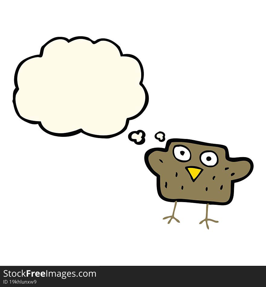 Cartoon Bird With Thought Bubble