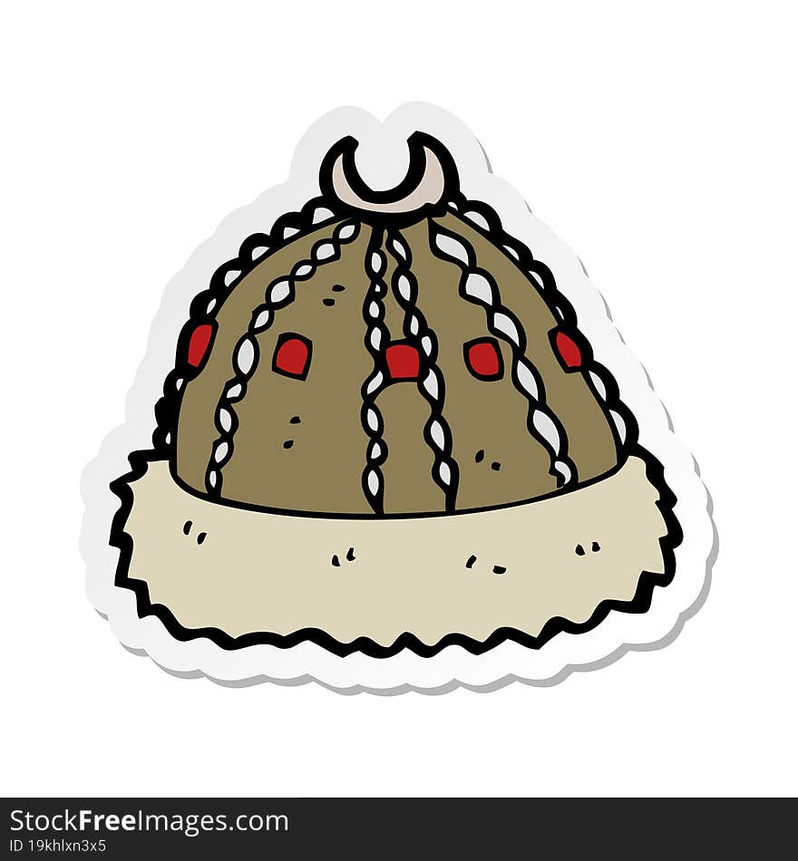 Sticker Of A Cartoon Medieval Hat