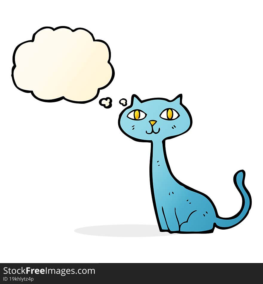 Cartoon Cat With Thought Bubble