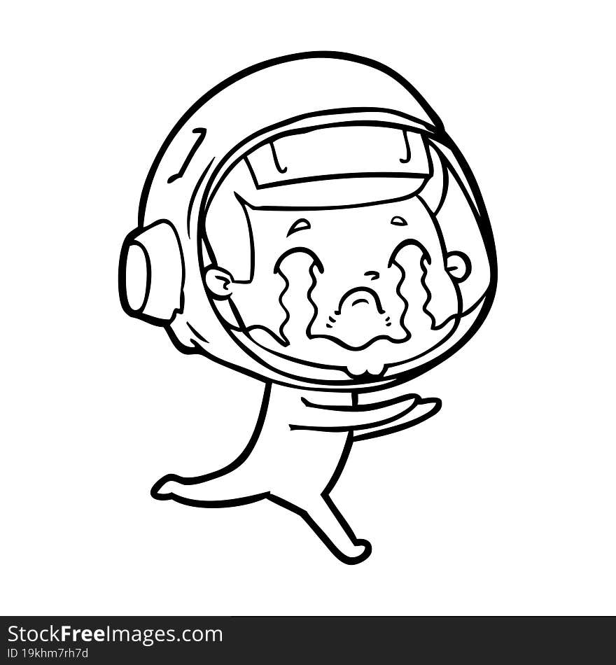 cartoon crying astronaut. cartoon crying astronaut