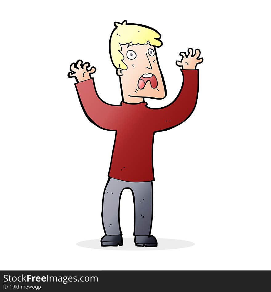 Cartoon Frightened Man