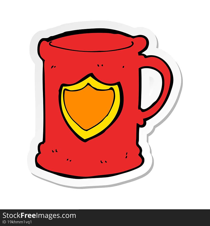 sticker of a cartoon tankard