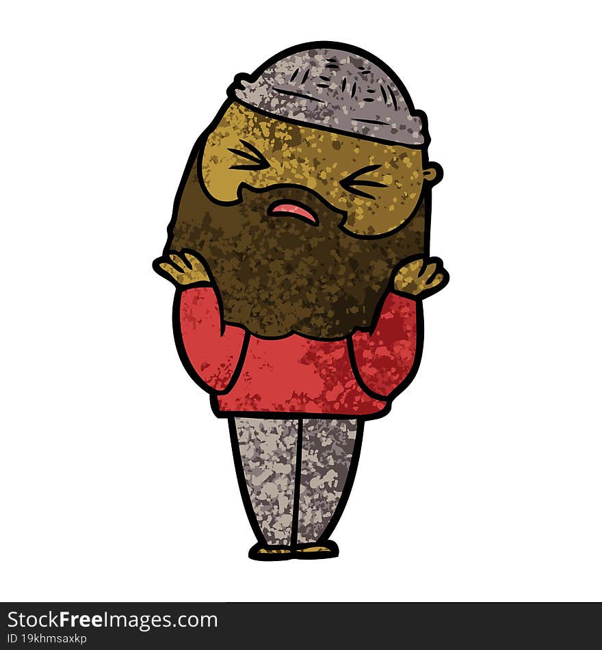 cartoon man with beard. cartoon man with beard