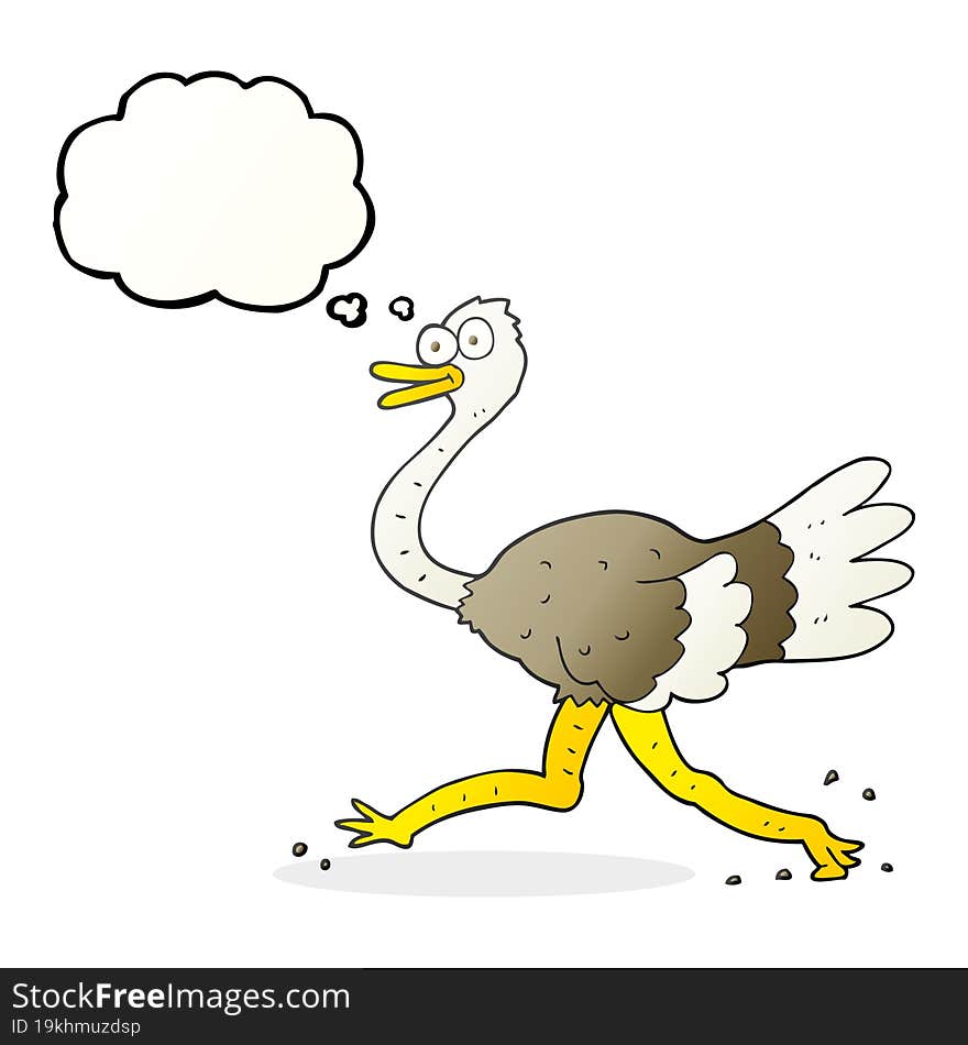 thought bubble cartoon ostrich