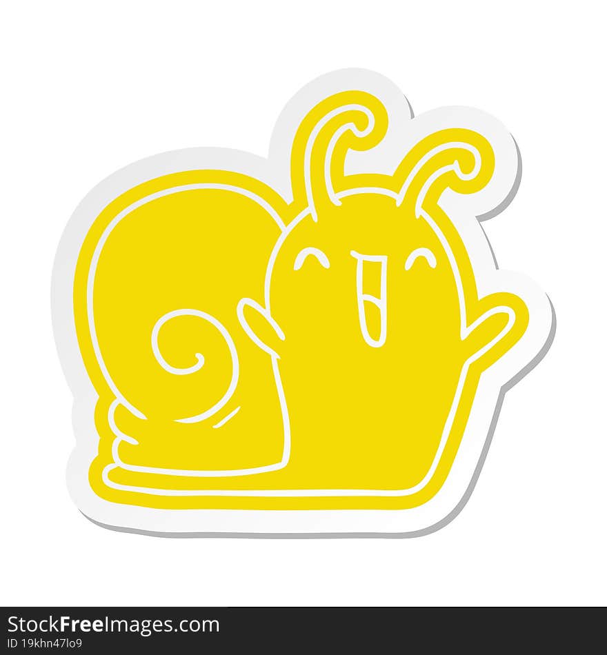 cartoon sticker kawaii happy cute snail