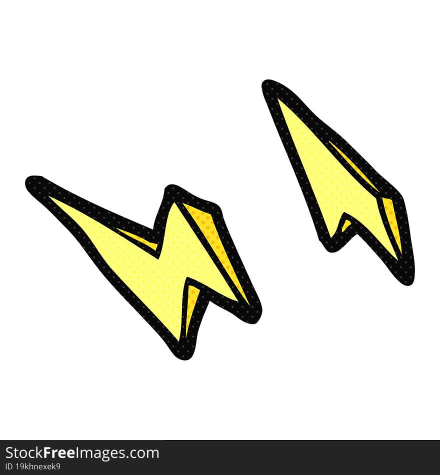 freehand drawn cartoon lightning bolt doodles