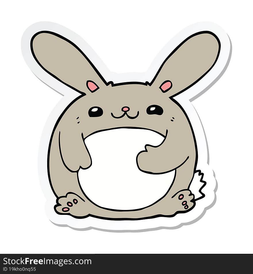 sticker of a cartoon rabbit