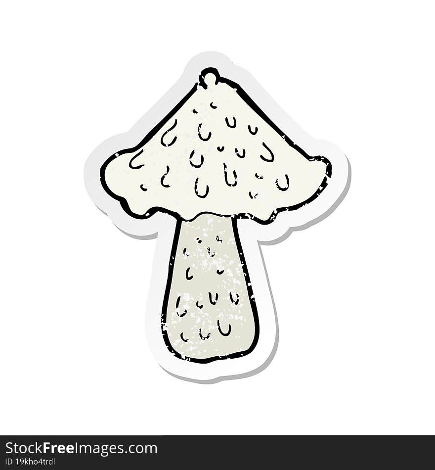 retro distressed sticker of a cartoon mushroom