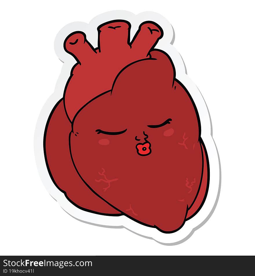 sticker of a cartoon heart