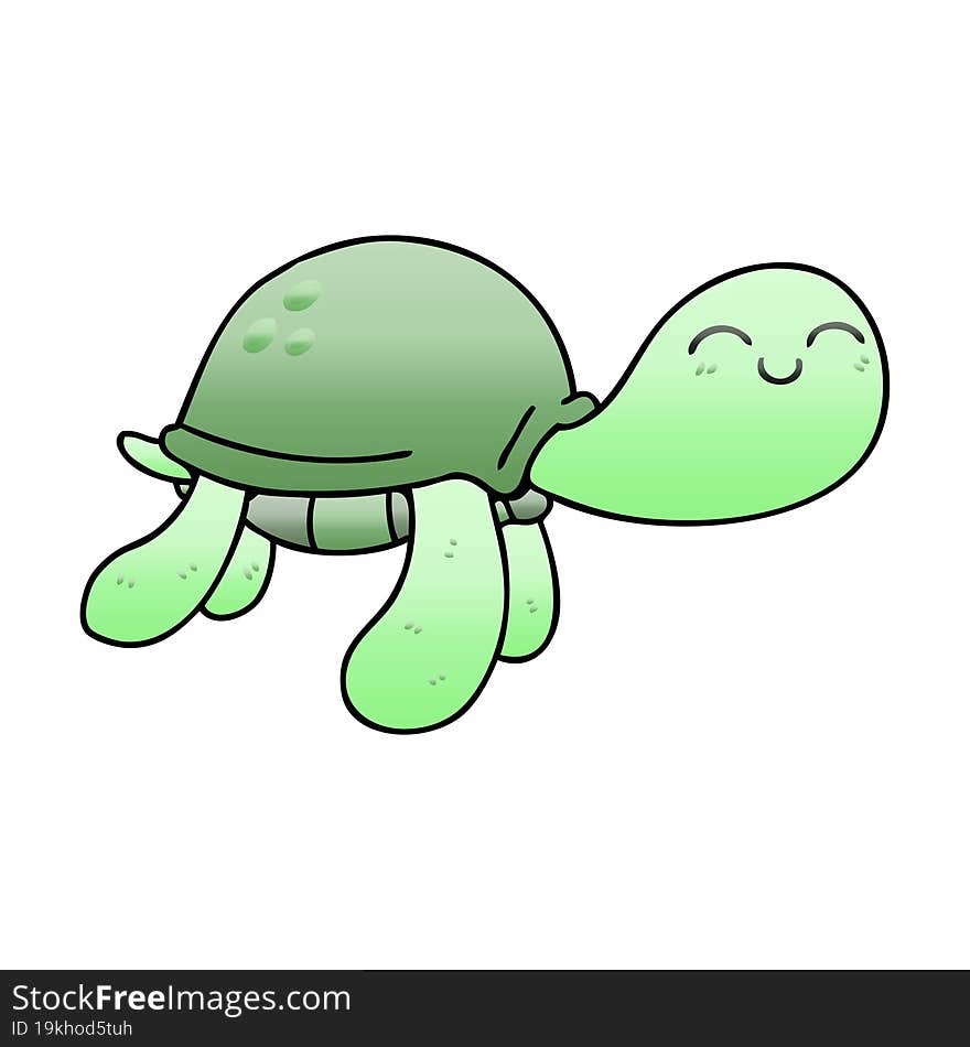 quirky gradient shaded cartoon turtle