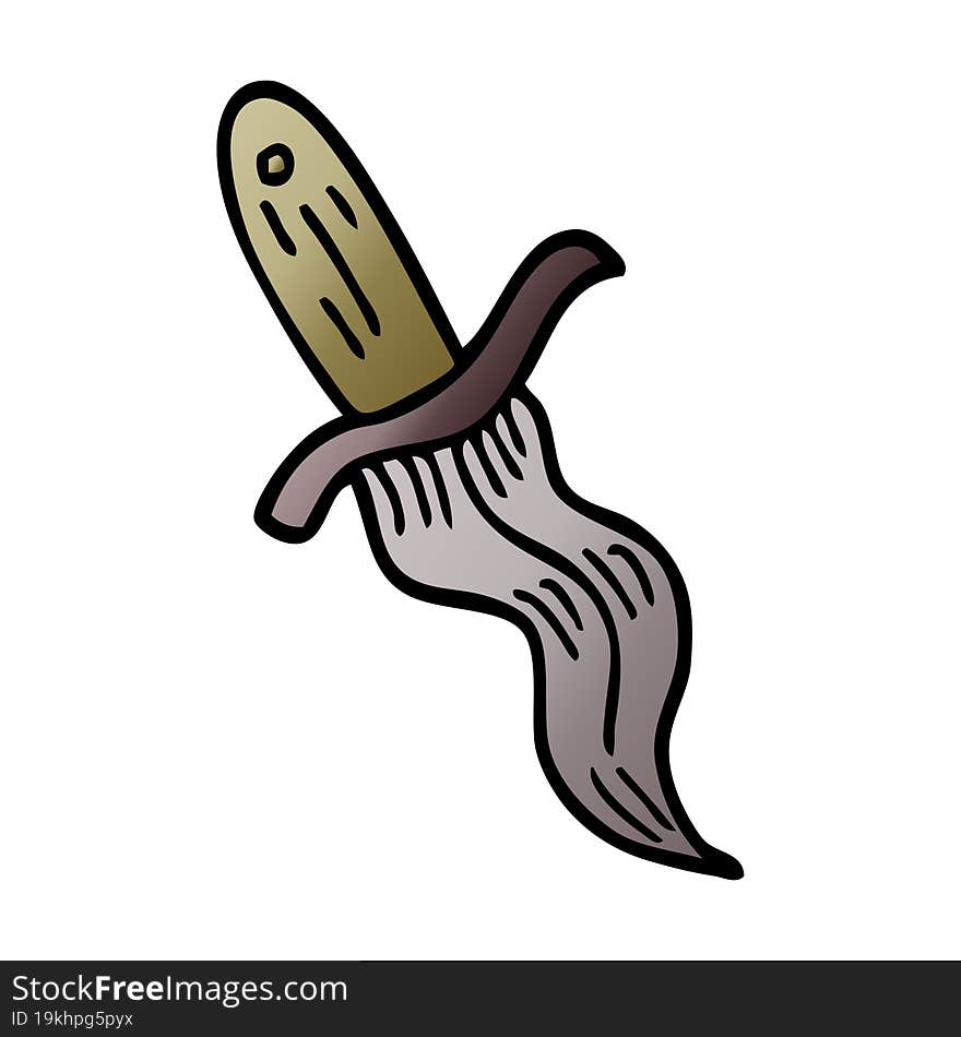 cartoon doodle tattoo dagger symbol