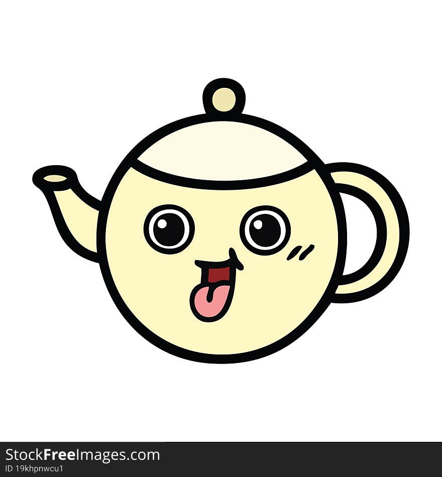 cute cartoon of a tea pot. cute cartoon of a tea pot