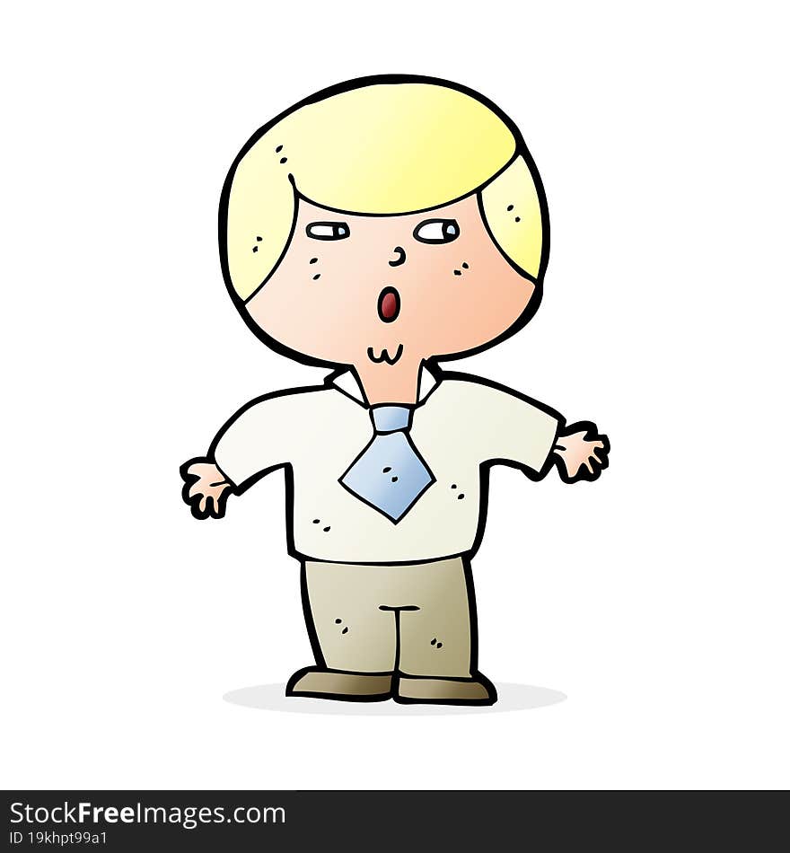 cartoon shocked boy